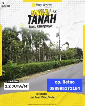 TANAH DIJUAL JATEN KARANGANYAR