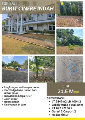 Di jual rumah mewah asri dan luas di cinere