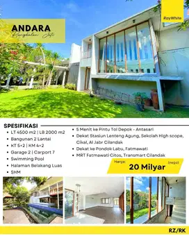 Di jual rumah 2 lantai mewah dan luas di lokasi strategi