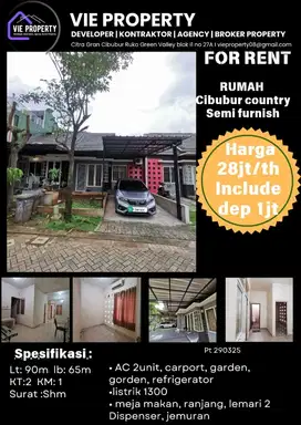 Di Sewakan Rumah Semi Furnish. Cibubur Country Cikeas.