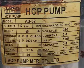 Pompa Submersible merk HCP type AS 32