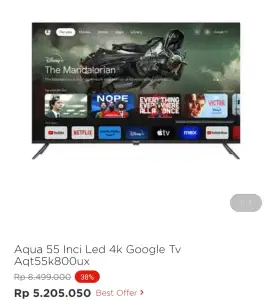 AQUA GOOGLE TV LED 4K 55INCH
