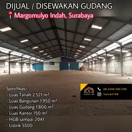 JUAL SEWA Gudang Pergudangan Raya Mutiara Margomulyo Indah Surabaya