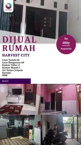 Rumah 1 lantai di perumahan Harvest City Cileungsi