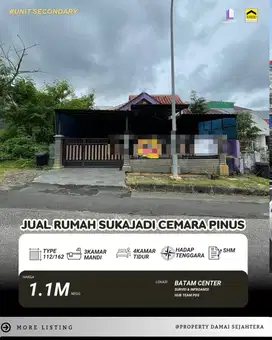 Rumah Sukajadi Jl Cemara pinus ! Dijual