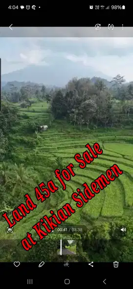 Land 45a for Sale at Kikian Sidemen Traditional Village Bali