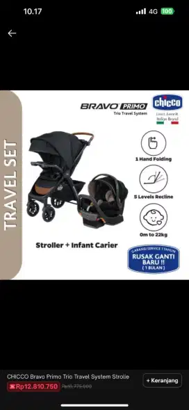 Brand New Stroller Chicco Bravo Primo
