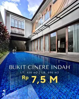 Rumah Cantik Swimming Pool Dlm Komplek di Bukit Cinere Indah Depok