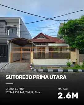 Dijual Rumah Sutorejo Prima Utara , Murah Siap huni