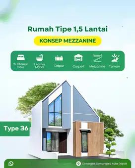 Rumah baru cluster, Depok. Dekat bandara Pondok Cabe, RS, 15mnt ke tol