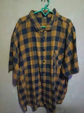 Kemeja Kotak Lengan Pendek Barang Second Mulus BigSize