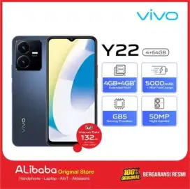 Vivo y22 4/64 lengkap new