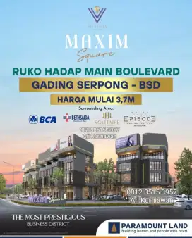 MAXIM SQUARE ruko & studio loft di central gading serpong 3man BOOMING