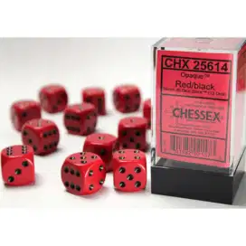 Dadu chessex dice d6 16mm red black