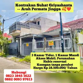KONTRAKAN SEWA RUMAH SUHAT GRIYA SHANTA 3 KAMAR