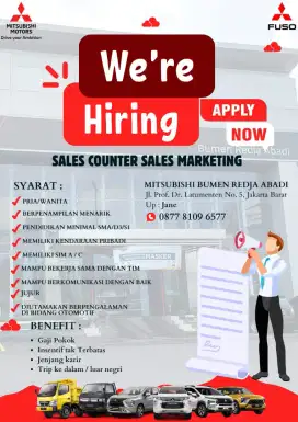 LOWONGAN SALES COUNTER & SALES FORCE