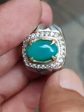 bacan Doko majiko kristal 1 warna ring alpaka 13*9*4 mm