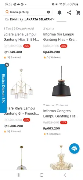Lampu gantung inf**ma