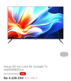 AQUA 50 INCH LED K GOOGLE TV AQT50K800UX