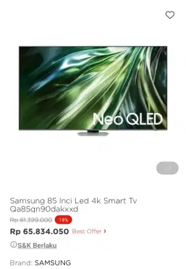 PROMO KREDIT SAMSUNG 85 INCI LED 4K SMART TV
