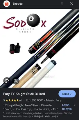 Fury Ty Knight stick Billiar red n black