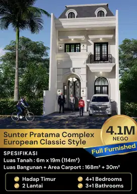Jual Rumah Mewah Tipe Classic Eropa di Sunter Pratam Jakarta Utara