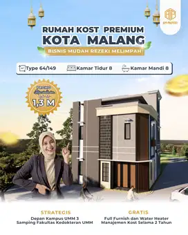 DIJUAL RUMAH KOST 500 METER DARI UNIVERSITAS MUHAMMADIYAH MALANG