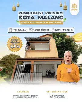Rumah Kos Siap Huni Tlogomas Depan Kampus UNISMA