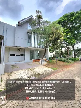 15564 Rumah hook samping taman shm bintaro sektor 9