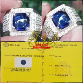 BLUE SAPPHIRE SRILANKA 3.03CARAT TOP COLOR METALIK