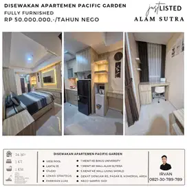 Disewakan Apartemen Pacific Garden View Pool, Fully Furnished, Lantai
