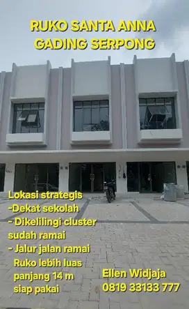 Ruko Ready Gading Serpong Santa Anna Ramai strategis
