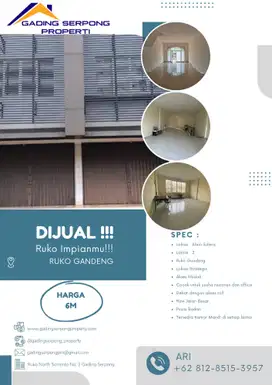 RUKO GANDENG ALAM SUTERA! Pusat bisnis cocok buka restoran!