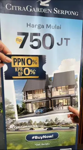 Rumah Mulai Harga 765jtan DP 0% Developer By Ciputra 