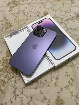Iphone 14 promax 256gb IBOX depp purple fullset ori no minus