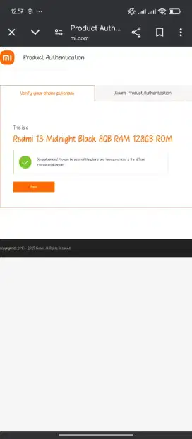 REDMI 13 ram 8/128
