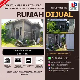 Dijual Rumah Siap Huni Tipe 60 LT 100, Dekat Pasar Aceh - Harga Nego