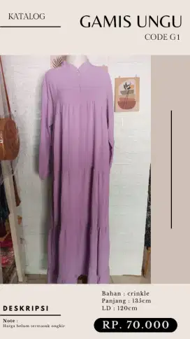 Gamis Crinkle Ungu