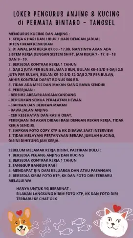 Pengurus Kucing dan Anjing