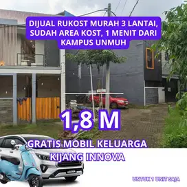 DIJUAL MURAH RUKOST MEPET KAMPUS UNMUH MALANG