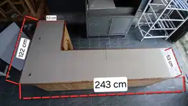 MEJA KASIR BENTUK L, FULL KERAMIK ATASNYA, SUKMAJAYA, DEPOK