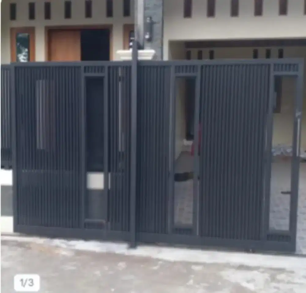 Pagar minimalis full plat dan besi galvanis