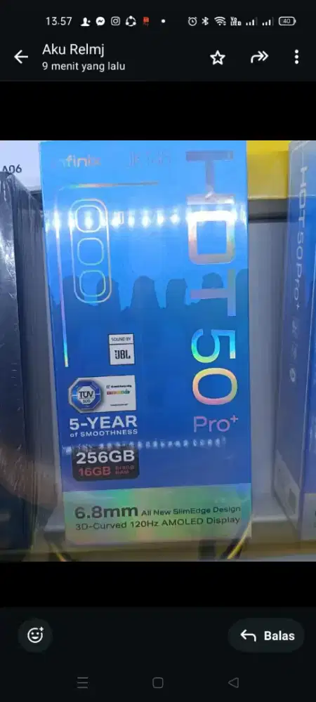 Infinix hot 50 pro 8/256 plus layar lengkung
