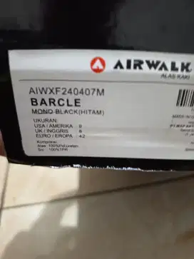 AIRWALK BLACK SIZE 42