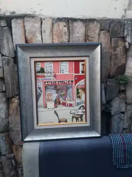 Antik vintage lukisan tegel keramik timbul italy eropa bawa langsung