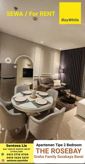 MURAH Disewakan Apartemen Rosebay Tipe 2 Bedroom Full Furnished Mewah