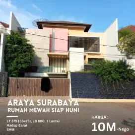 Dijual rumah mewah araya letak strategis surabaya timur