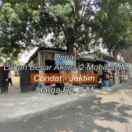 Dijual Lahan Luas Pinggir Jalan plus Rumah di Condet Kramat Jati.
