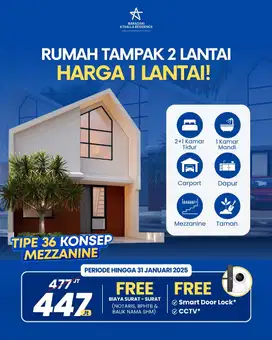 Survei serentak Rumah tampak 2 lantai harga 1 lantai promo free surat2