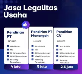 Jasa legalitas usaha PT CV